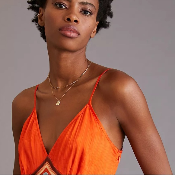 Anthropologie Tanvi Kedia V-Neck Colorblock Midi Dress - Picture 8 of 16